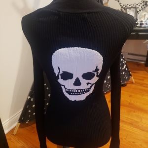 Skull cashmere turtleneck